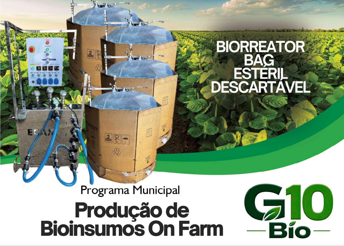 Biorreator bag estéril descartável para produção de bioinsumos On-Farm